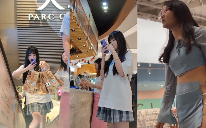 都是骚货被偷拍裙底内裤，穿这么骚晚上估计要被干死